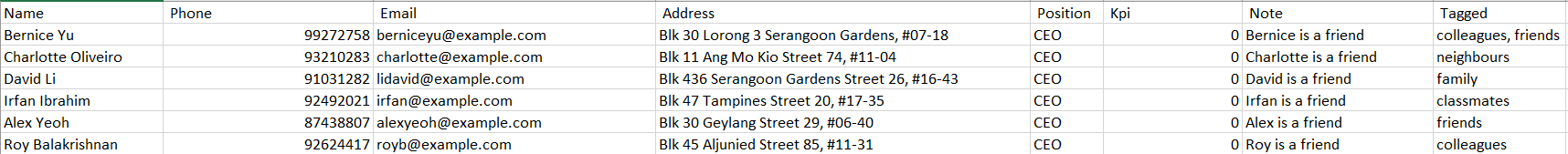 CSV Format